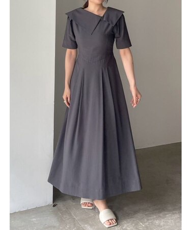 アシメカラーネックワンピース