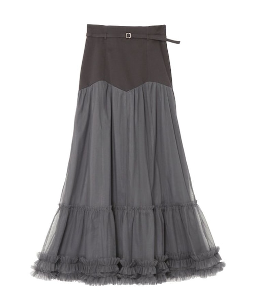 チュールドッキングフレアスカート