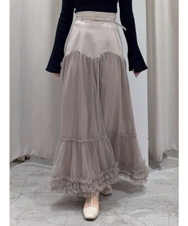 チュールドッキングフレアスカート