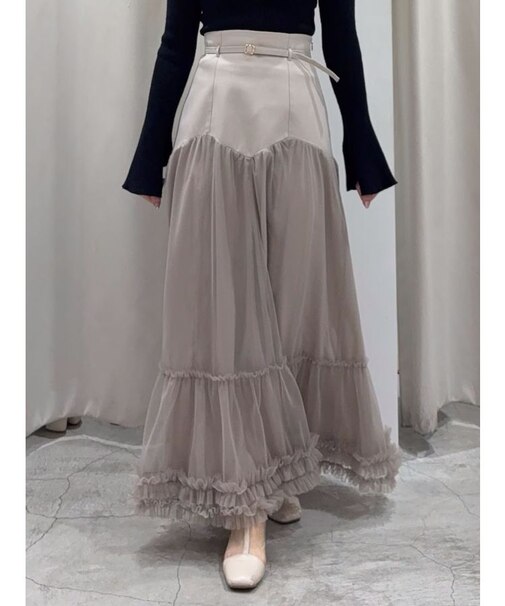 チュールドッキングフレアスカート
