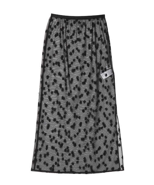 フラワーレースレイヤードスカート