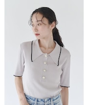 追加生産【WEB限】カラーネックラインニットプルオーバー