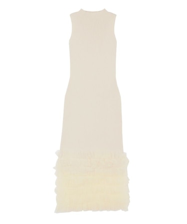 LADYリブニットチュールドレス