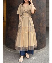 チュールドッキングマルチWAYトレンチコート