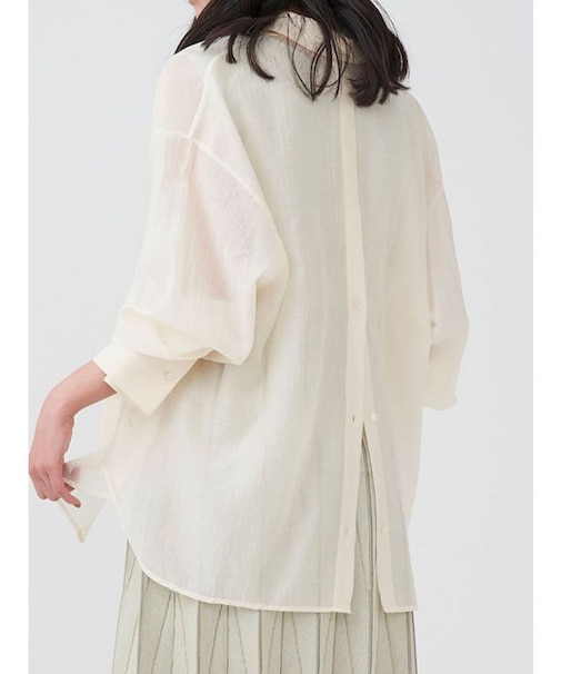バックボタンワイドスリーブシャツ