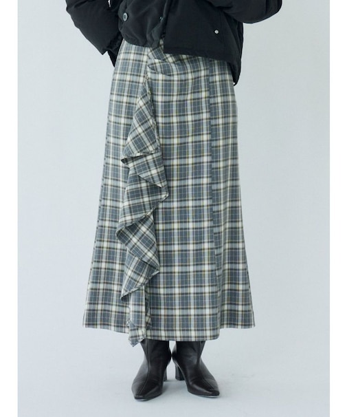 チェックラッフルスカート