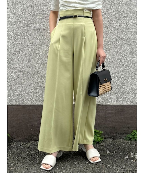 バイカラーベルトパンツ