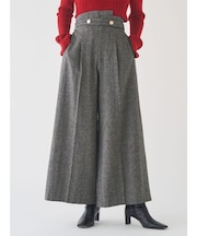 ウールブレンドツイードワイドパンツ