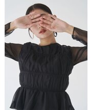 LADYシフォンペプラムドレス