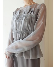 LADYシフォンペプラムドレス