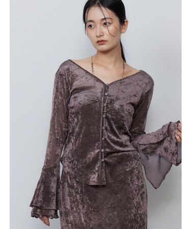 2WAYシアーメッシュベロアトップス