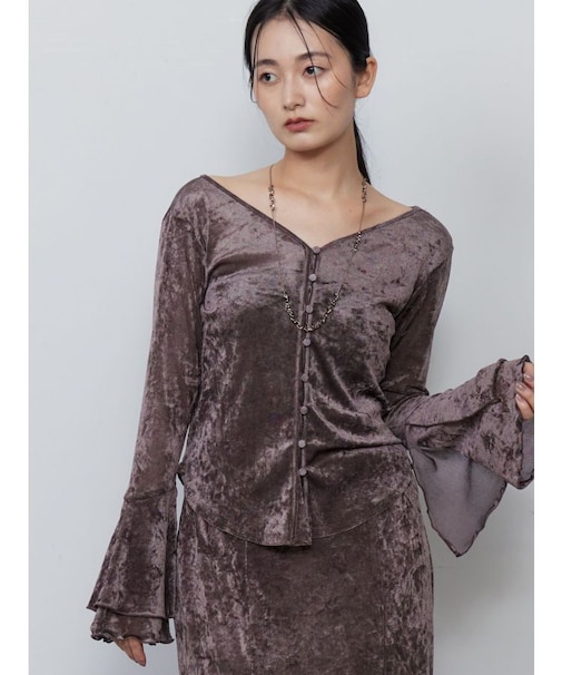 2WAYシアーメッシュベロアトップス