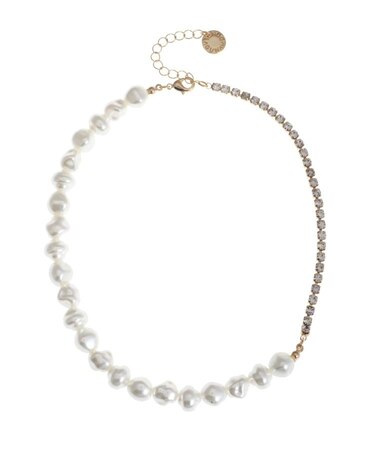 LADYフェイクパールビジューショートネックレス