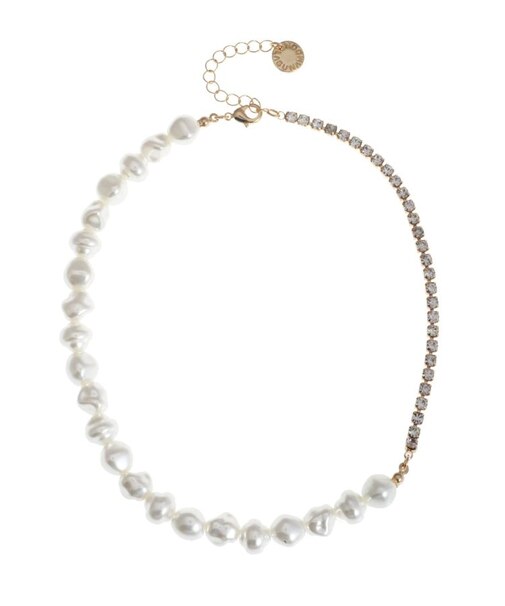 LADYフェイクパールビジューショートネックレス