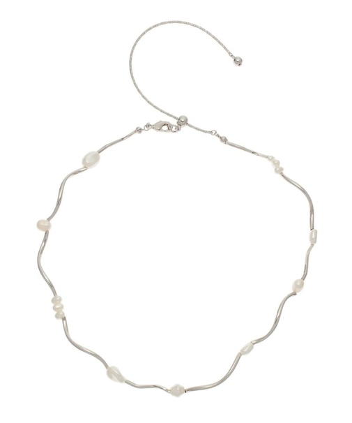 LADYランダムパールツイストミックスネックレス