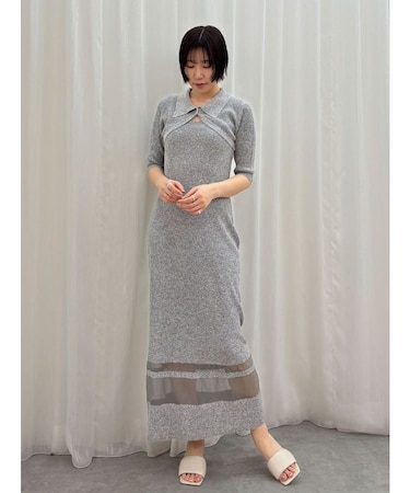 【riiさんコラボカラー・サイズあり】クロップドカーデセットニットワンピース