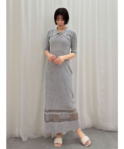 【riiさんコラボカラー・サイズあり】クロップドカーデセットニットワンピース