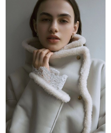 【REVIVAL】フェイクムートンスタンドカラーコート