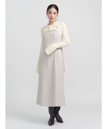 【POLO BCSコラボ】カラーネックニットドッキングワンピース