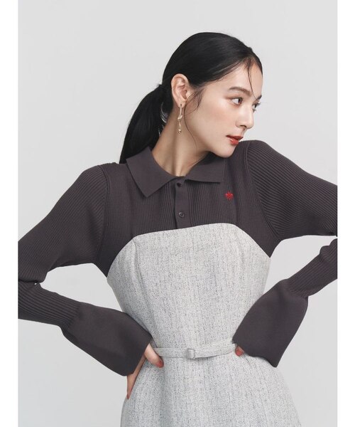ラグナムーン 【POLO BCSコラボ】シャツドッキングワンピース