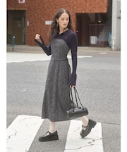 【POLO BCSコラボ】カラーネックニットドッキングワンピース