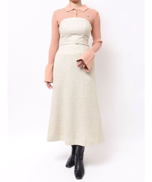 【POLO BCSコラボ】カラーネックニットドッキングワンピース