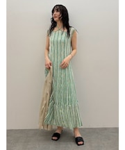 MIXストライプチョーカーニットワンピース