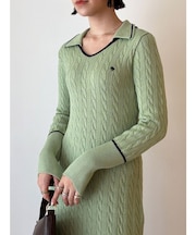【POLO BCSコラボ】ケーブルラインニットワンピース