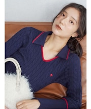 【POLO BCSコラボ】ケーブルラインニットワンピース