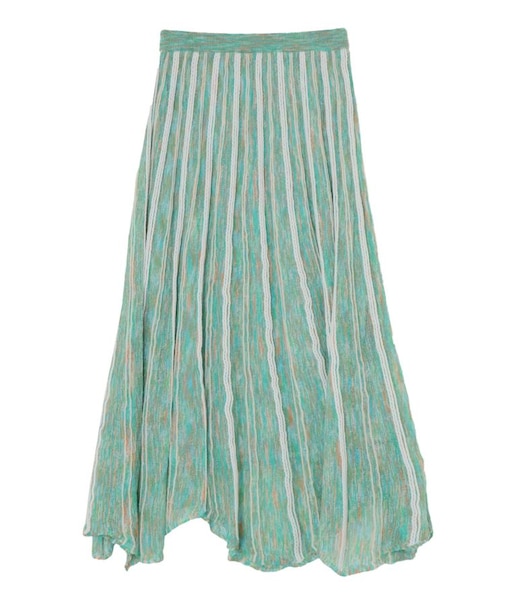 MIXストライプアシメヘムニットスカート