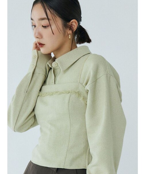 ツイードビッグシャツ