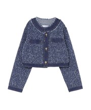 ツイードライクノーカラーデニムジャケット