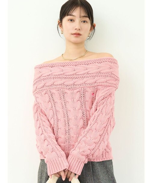 【POLO BCSコラボ】ケーブルオフショルニットプルオーバー