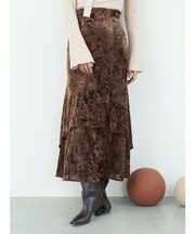 シアーベロアティアードスカート