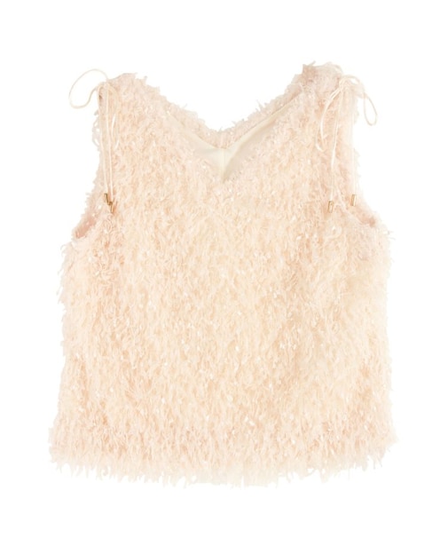 フェザーライクVネックトップス