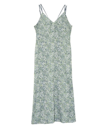 ヴィンテージフラワーサテンキャミワンピース