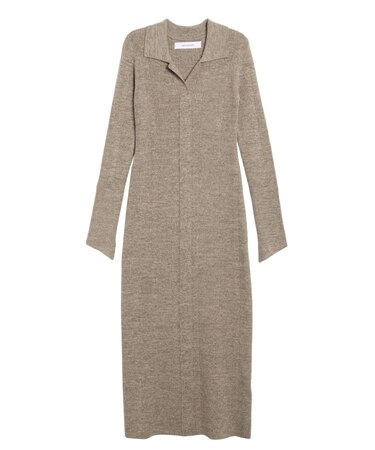 カラーネックタイトニットワンピース