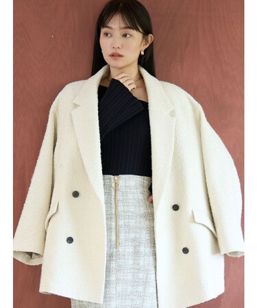 ネップツイードオーバージャケットコート