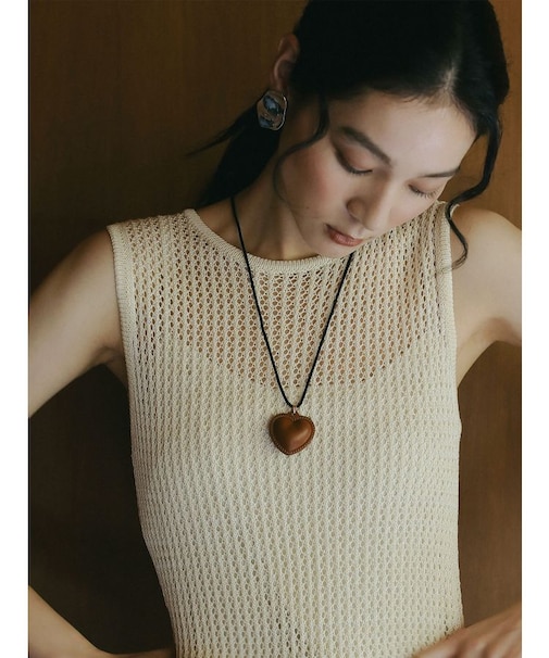 レザーライクハートネックレス