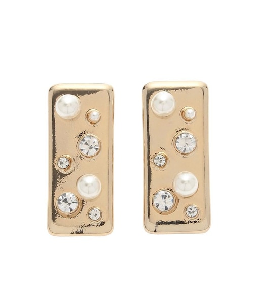 LADYフェイクパールビジュースクエアイヤリング