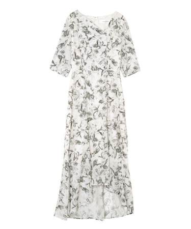 楊柳フラワーイレヘムワンピース