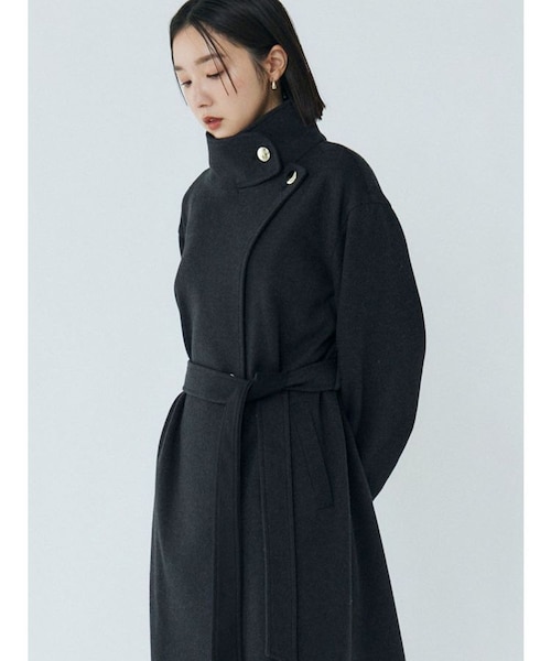 ウールジャージスタンドカラーコート｜ラグナムーンの通販｜&mall