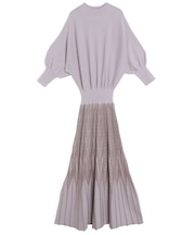 ジオメトリックフレアニットワンピース