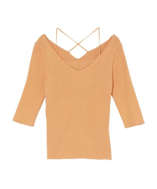 バッククロスレイヤードニットプルオーバー