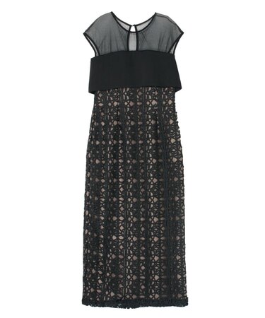 LADYレザーライクレースIラインドレス