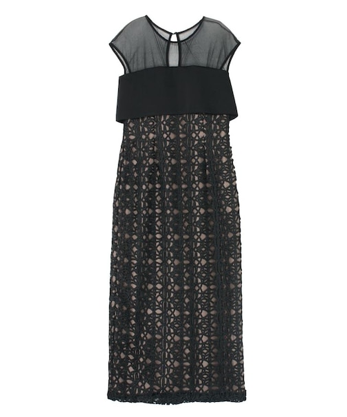 LADYレザーライクレースIラインドレス