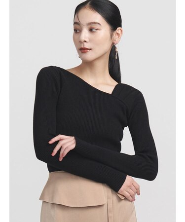 【REVIVAL】アシンメトリータックニットプルオーバー