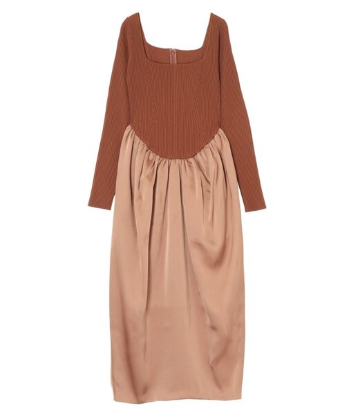 LADYニットドッキングコクーンワンピース