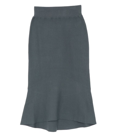 アシンメトリーヘムニットスカート