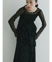 LADYアシンメトリーフリルキャミドレス